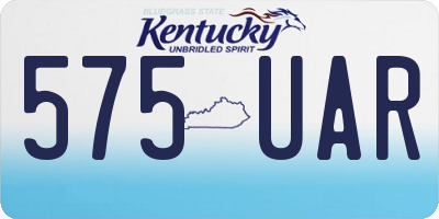 KY license plate 575UAR