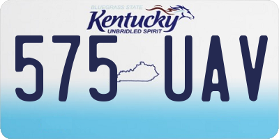 KY license plate 575UAV
