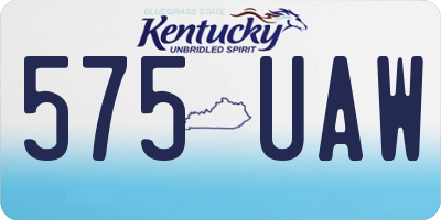 KY license plate 575UAW