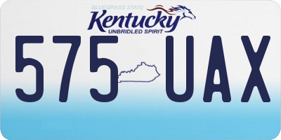 KY license plate 575UAX
