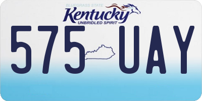 KY license plate 575UAY