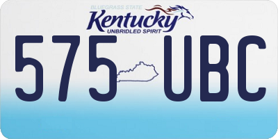 KY license plate 575UBC