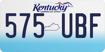 KY license plate 575UBF