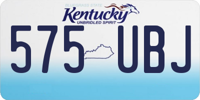 KY license plate 575UBJ