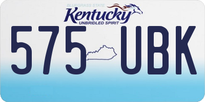 KY license plate 575UBK