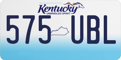 KY license plate 575UBL