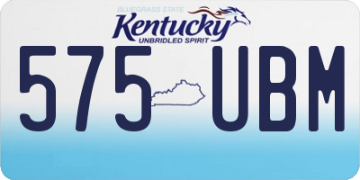 KY license plate 575UBM