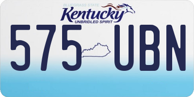 KY license plate 575UBN