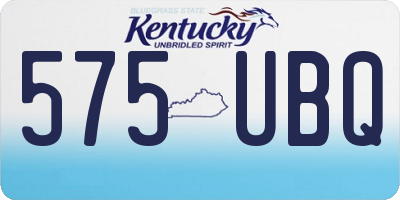 KY license plate 575UBQ