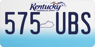 KY license plate 575UBS