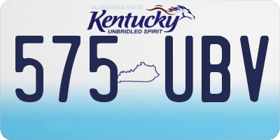 KY license plate 575UBV
