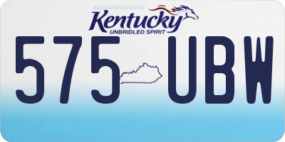 KY license plate 575UBW