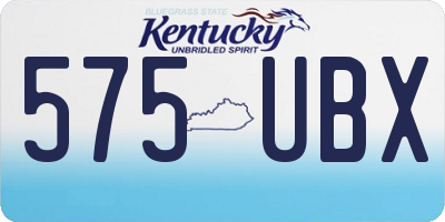 KY license plate 575UBX
