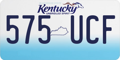 KY license plate 575UCF