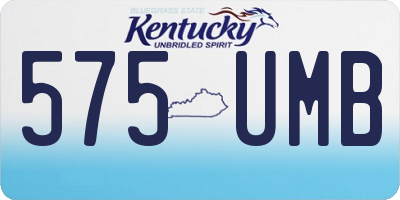 KY license plate 575UMB