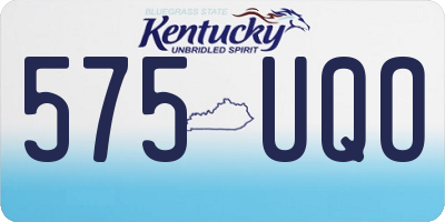 KY license plate 575UQO