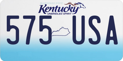 KY license plate 575USA