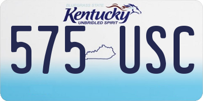 KY license plate 575USC
