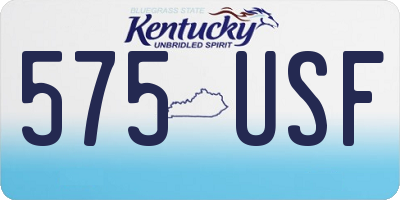 KY license plate 575USF