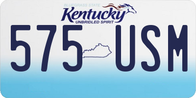 KY license plate 575USM