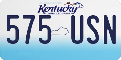 KY license plate 575USN