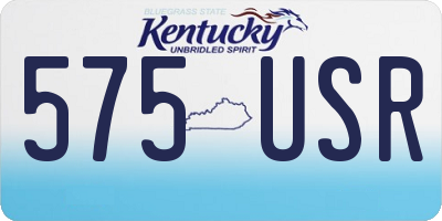 KY license plate 575USR