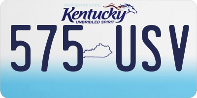KY license plate 575USV