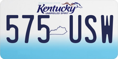 KY license plate 575USW