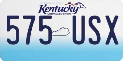 KY license plate 575USX