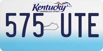 KY license plate 575UTE