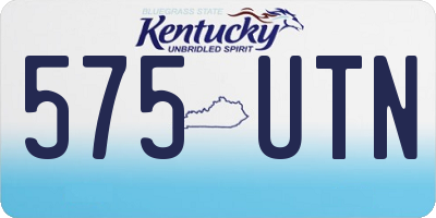 KY license plate 575UTN