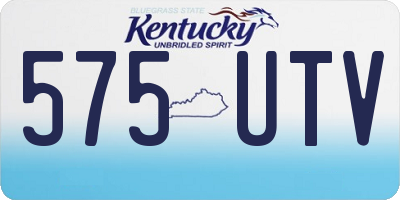 KY license plate 575UTV