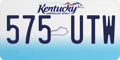 KY license plate 575UTW