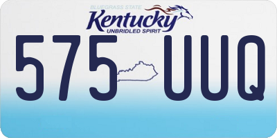KY license plate 575UUQ