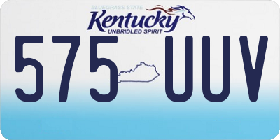 KY license plate 575UUV