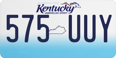 KY license plate 575UUY