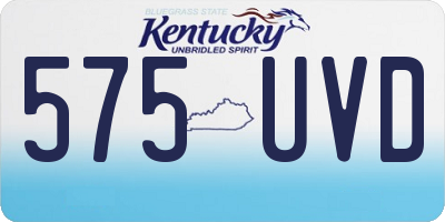 KY license plate 575UVD