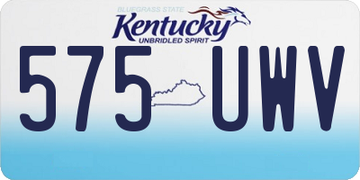 KY license plate 575UWV