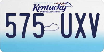 KY license plate 575UXV