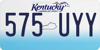 KY license plate 575UYY