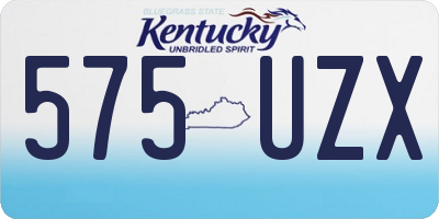 KY license plate 575UZX