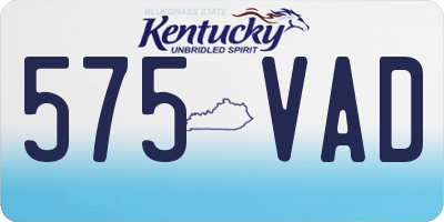 KY license plate 575VAD
