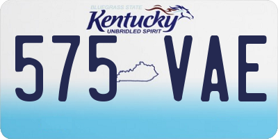 KY license plate 575VAE