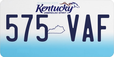 KY license plate 575VAF