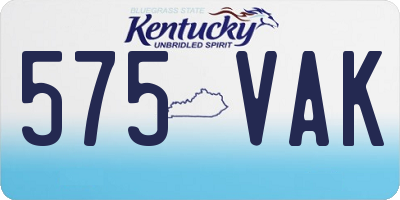 KY license plate 575VAK