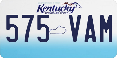 KY license plate 575VAM