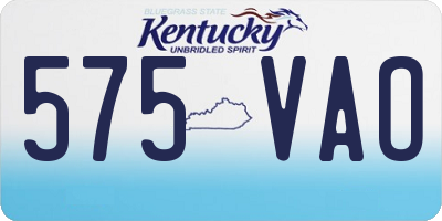 KY license plate 575VAO