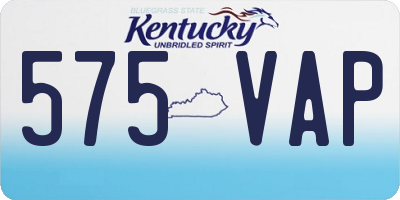 KY license plate 575VAP