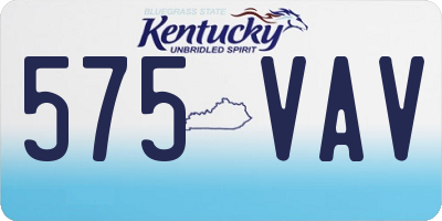 KY license plate 575VAV