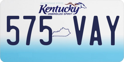KY license plate 575VAY